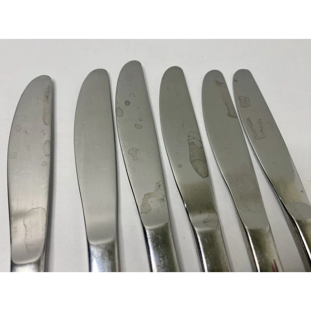 Stanley Roberts Granata Rose Dinner Knives Glossy Lot of 6 Replacements